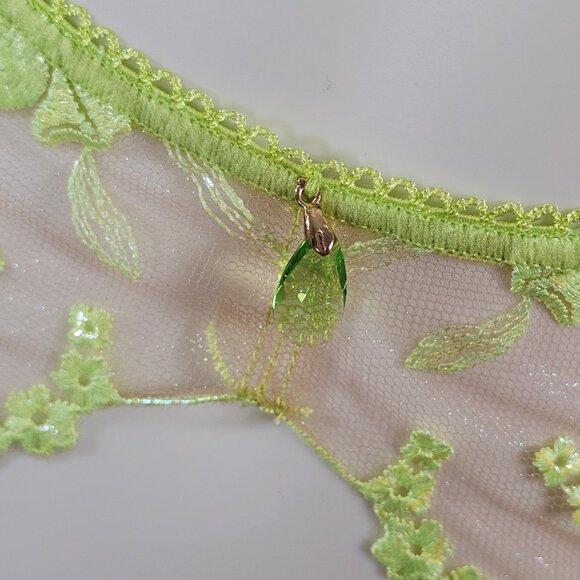 Honey Birdette Whitney Apple Light Green Garter Belt Suspender Size S - Picture 5 of 10